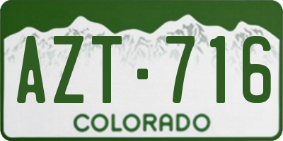 CO license plate AZT716
