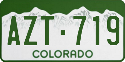 CO license plate AZT719