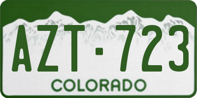 CO license plate AZT723