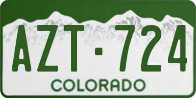 CO license plate AZT724