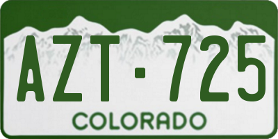 CO license plate AZT725