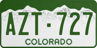 CO license plate AZT727