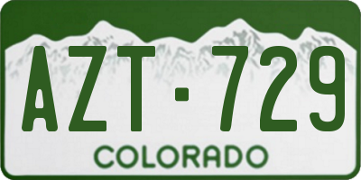 CO license plate AZT729