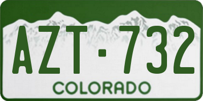 CO license plate AZT732