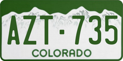 CO license plate AZT735