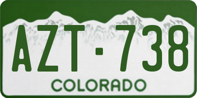 CO license plate AZT738
