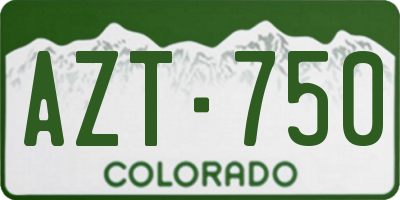 CO license plate AZT750