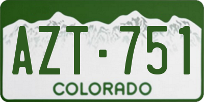 CO license plate AZT751