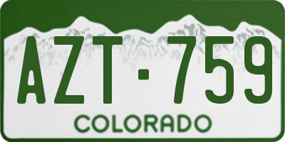 CO license plate AZT759