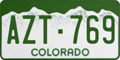 CO license plate AZT769