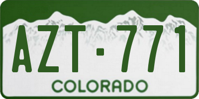 CO license plate AZT771