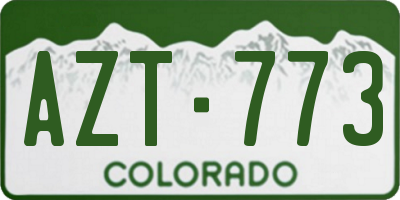 CO license plate AZT773