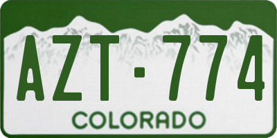 CO license plate AZT774