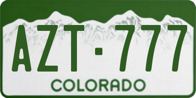 CO license plate AZT777