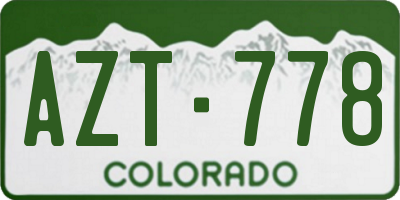 CO license plate AZT778