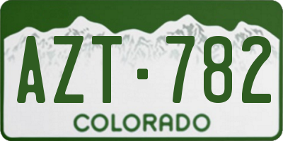 CO license plate AZT782