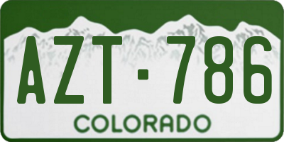 CO license plate AZT786