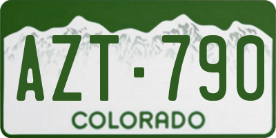 CO license plate AZT790