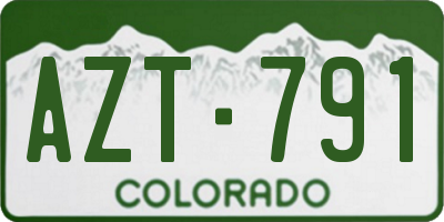 CO license plate AZT791