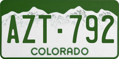 CO license plate AZT792