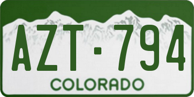 CO license plate AZT794