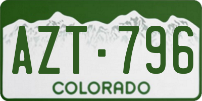 CO license plate AZT796