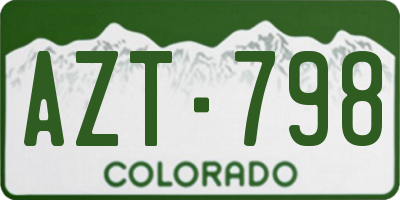 CO license plate AZT798