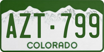 CO license plate AZT799