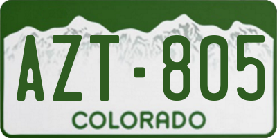 CO license plate AZT805