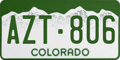 CO license plate AZT806