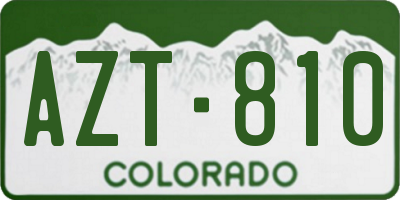 CO license plate AZT810