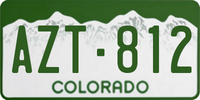 CO license plate AZT812