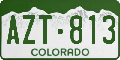 CO license plate AZT813