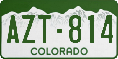 CO license plate AZT814