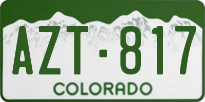 CO license plate AZT817