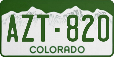 CO license plate AZT820