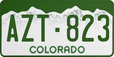 CO license plate AZT823