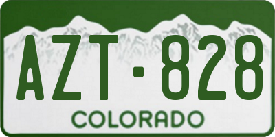 CO license plate AZT828