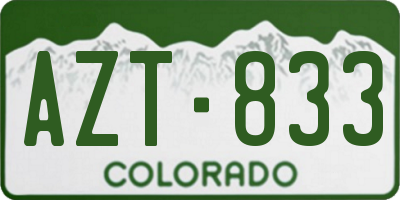 CO license plate AZT833