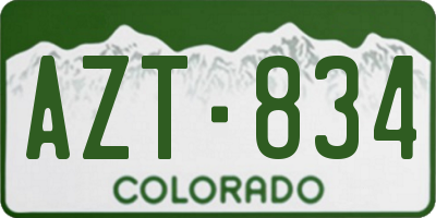 CO license plate AZT834