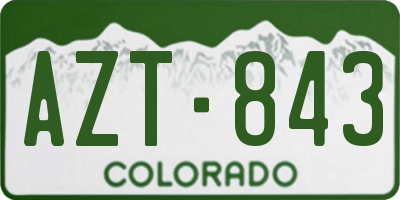 CO license plate AZT843