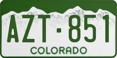 CO license plate AZT851