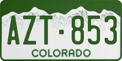 CO license plate AZT853