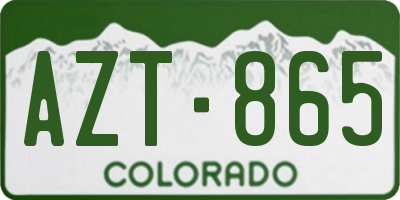 CO license plate AZT865