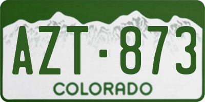 CO license plate AZT873