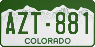 CO license plate AZT881