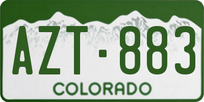 CO license plate AZT883