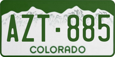 CO license plate AZT885