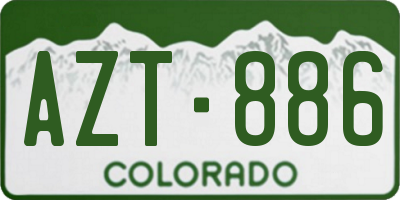 CO license plate AZT886