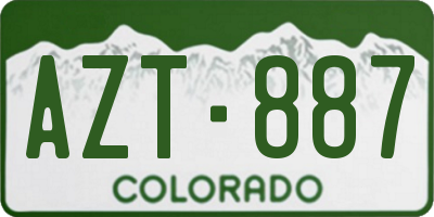 CO license plate AZT887